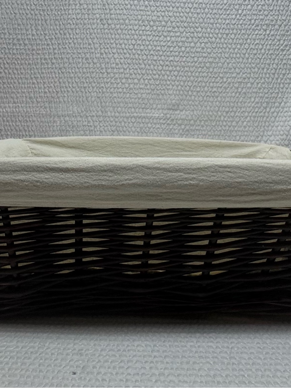 Willow Wicker Basket with Cream Fabric Liner